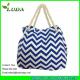LUDA discount purses latest handbags cute blue chevron wave  canvas shopping bag