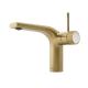 Gold Brass Hot Cold Water Basin Faucets 156mm Height For Washroom