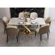 Solid Wood Luxury Fashion Marble Top Dining Room Table Set