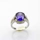Women Jewelry Oval Purple Cubic Zirconia Sterling Silver Ring (R234)