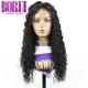 Handmade Indian Curly Human Hair Lace Closure Wig Water Wave Pre-plucked