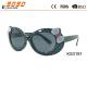 Cute Girl's Sunglasses, Plastic black  Frame with  bow , Polycarbonate Lenses