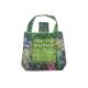 Personalized Eco Recycled Folding Tote Bag Green Color With Single Long Handles