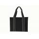 Black 600D PVC Backing Eco Tote Bag PP Webbing Handles To The Bottom