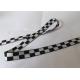 2 Cm Polyester Soft Jacquard Printed Elastic Ribbon Black And White Grid