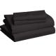 Washable Super Soft Microfiber 4 Piece Bed Sheet Set with Deep Pockets Queen Black Solid