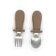 316 Stainless Steel Baby Silicone Fork And Spoon Set 4.33 Inch Height 1.42 Inch Width