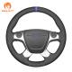 Hand Stitching Full Black Suede Custom Steering Wheel Cover for Ford Transit Connect Tourneo Custom Grand Tourneo Connect