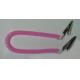Customized pink color spring string coil lanyard w/metal clips on two ends as dental clip