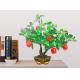 LED Chinese Simulation Bonsai Resin Ornaments Decorative Lamp Peach Blossom Petals Apple Orange Potted Tree Lamp