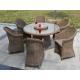 7pcs sofa dining sets round rattan wicker outdoor dining set.