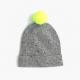 Casual Wear Donegal Beanie Hat , Thick Neon Fur Pom Pom Hat For Children