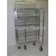 4 Casters Metal Rolling Display Shelves For Grocery Store Porducts Promotion