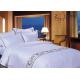 Embroidery And Satin White Hotel Bed Linen Soft Top With Grade 400TC