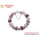 Fashion purple Valentine gift Silver bracelet with European charm beads silver
