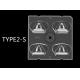 64*144 Degree/TYPEII-S Beam Angle 4in1 Lens Type LED Street Light Module with 88%-93% Transmittance
