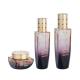 40ml/100ml/50g Glass Transparent to purple gradient cylindrical Smooth with white pump for cosmetic packaging bottle