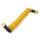 2015 new type transparent yellow short smart coil retractable lanyard coil with mini loops