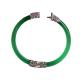 Women Vintage Jewelry Sterling Silver Zirconia Bangle Bracelet (015741GREEN)