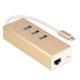 USB 3.1 Type C  To 3 Ports  Hub + Ethernet Network LAN + Charging Port Adapter For Macbook