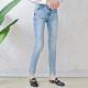 Stretch Whisker Distressed Women Denim Skinny Jeans Light Blue Custom Size