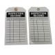 PF Cardstock Inspection Record Tag 7 Length x 4 Width x 0.020 Thickness