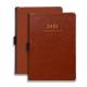 Brown Leather Weekly Monthly Academic Planner Premium Thick Paper With Pen Loop