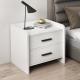 Eco Friendly Timber Bedside Table Gray White 2 Drawer Nightstand