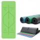 Natural Rubber Yoga Mat, Exercise Mats, Non toxic Natural Rubber for Gym Excercise Mat with Body alignment lines Green