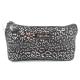 Silver Leopard Zipper Cosmetic Bags , Small Cosmetic Pouch 9X4.5X1.5