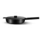 OEM Lightweight Cast Iron Skillet Frying Pan 6.5cm Height 2.1kg Smoke Free With Lid
