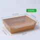 Salad PET Lid Rectangular Kraft Paper Disposable Food Container With Lid