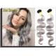Double Weft 20 inch Brazilian Human Hair Extensions Grey Color No Shedding