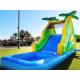 Customzied 0.55mm PVC Inflatable Floating Slide With Swimming Pool