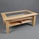 Solid wood coffee table with glass good quality