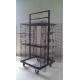 Four sided Wire Display racks /  Shelving with wheels with two side panels, 2 brakes