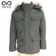 Waterproof Durable Green Padded Jacket Mens Adjustable Fit Polyurethane Shell