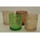 embossed designed Glass Candle Tealight Holders