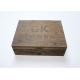 Hot Stamped Logo Wooden Crate Display Boxes , Roasted Paulownia Vintage Wooden Box With Lid