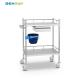 2 Layer Hospital Stainless Steel  Medical Instrument Trolley