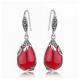Retro Jewelry Thailand Silver with Marcasite and Red Agate Earrings (JA1750RED)