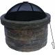 Concrete Round Brazier Charcoal Barbecue Pit For Outdoor Patio Garden Backyard