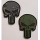 Hook Back Rubber PVC Patch Punisher Skull Green / Gray Digital Camo Pattern