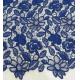 Stretchy Polyester Floral Navy Blue Lace Fabric Trimming Custom Printed