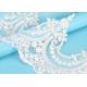 Custom Floral Applique Embroidered Lace Trim Polyester On Nylon Mesh