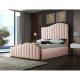 American style Modern Queen size King Size bed OEM service factory price Pink soft beds for Bedroom and hotel
