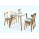 4 Seats Light Oak Dining Table , Small White Wooden Hardwood Dining Table Set