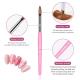 Hidi Pink Wood Handle Crimped Nail Brush Oem Real Pure Size 8~20