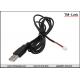 USB 2.0 Type-A male to Molex PH2.0 wafer 2 core 26AWG Black PVC jacket cable