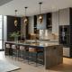 Wood Grain Finish Design Traditional Cheap Kitchen Modern Kitchen Cabinet Furniture